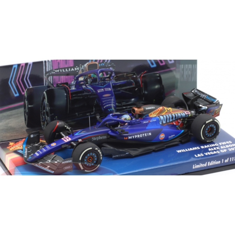 1/43 Minichamps 2023 Formula 1 Alex Albon Williams FW45 #23 12th Place Las Vegas GP Car Model