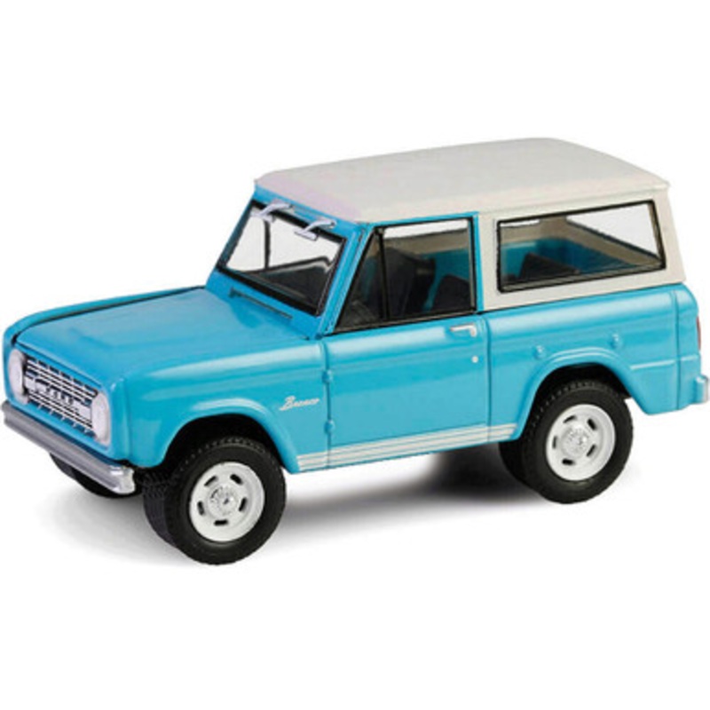 1966 Ford Bronco Custom SUV - Turquoise Blue (Scottsdale 2024) 1:64 Scale Diecast Model Truck by Greenlight