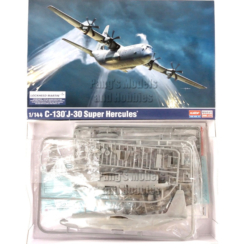 C-130 C-130J-30 Super Hercules USAF 1/144 Scale Plastic Model Kit (Assembly Required) by Academy