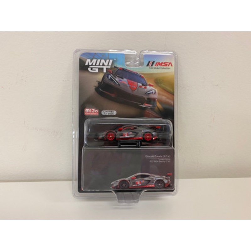 CHASE CAR 1/64 Mini GT 2021 Chevrolet Corvette C8.R #3 LHD IMSA 12H of Sebring (Grey with Red Wheels) Diecast Car Model