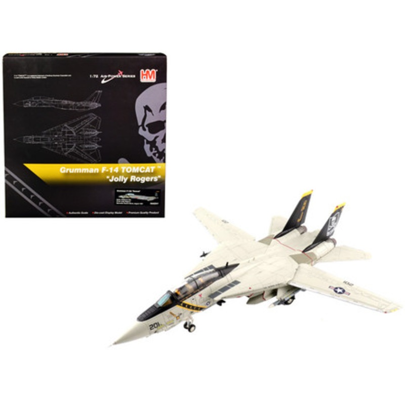 Grumman F-14A Tomcat Fighter Aircraft AJ 201 VF-84 "Jolly Rogers" Operation Desert Storm (August 1991) "Air Power Series" 1/72 Scale Model by Hobby Master