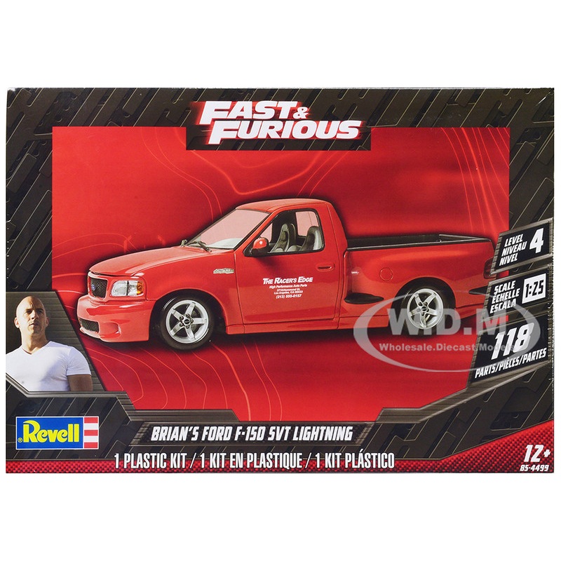 Level 4 Model Kit Brians Ford F-150 SVT Lightning Pickup Truck "Fast and Furious" 1/25 Scale Model by Revell