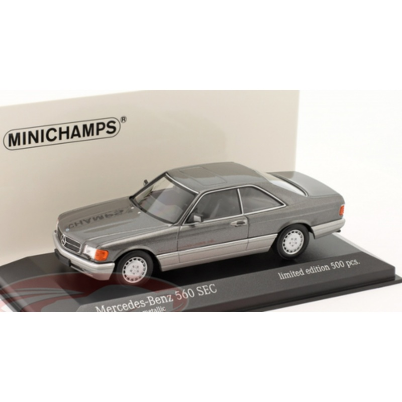 1/43 Minichamps 1986 Mercedes-Benz 560 SEC (C126) (Anthracite Grey Metallic) Car Model