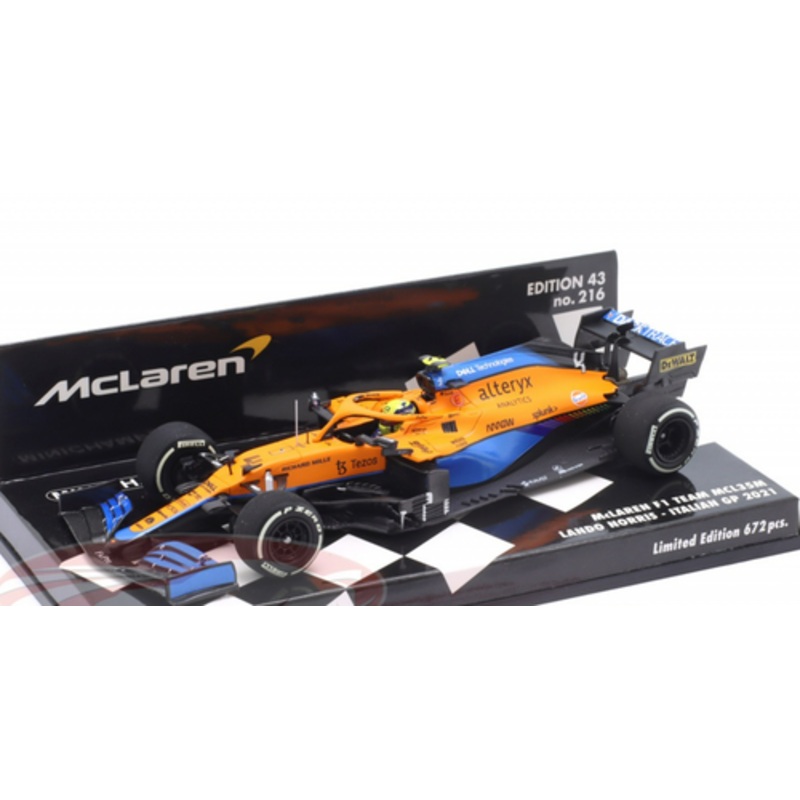 1/43 Minichamps 2021 Formula 1 Lando Norris McLaren MCL35M #4 2nd Italian GP Car Model