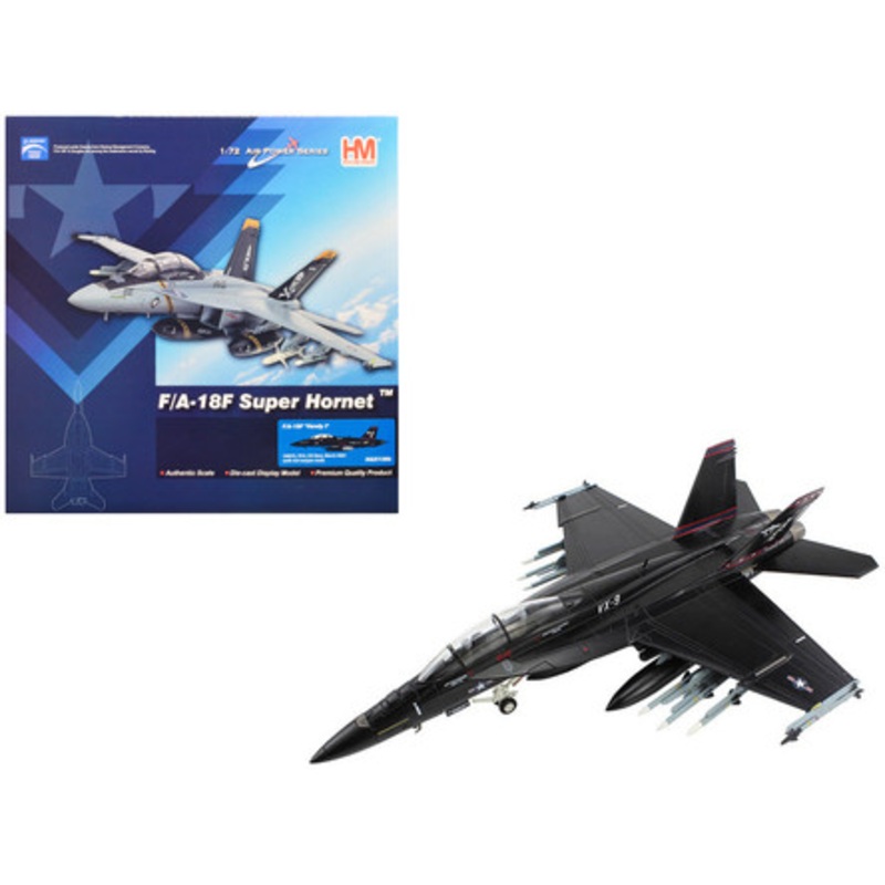 Boeing F/A-18F Super Hornet Fighter Aircraft "Vandy I VX-9" (2023) United States Navy (Full Weapon Load) "Air Power Series" 1/72 Diecast Model by Hobby Master
