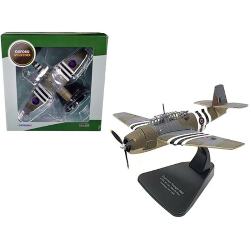 Grumman Avenger MKII Bomber Plane JZ490 855 Squadron Fleet Air Arm Hawkinge England (June 1944) "Oxford Aviation" Series 1/72 Diecast Model Aircraft by Oxford Diecast