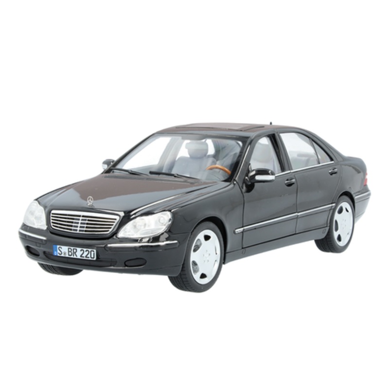 1/18 Dealer Edition 2000-2005 Mercedes-Benz S600 (V220, W220) (Obsidian Black) Diecast Car Model