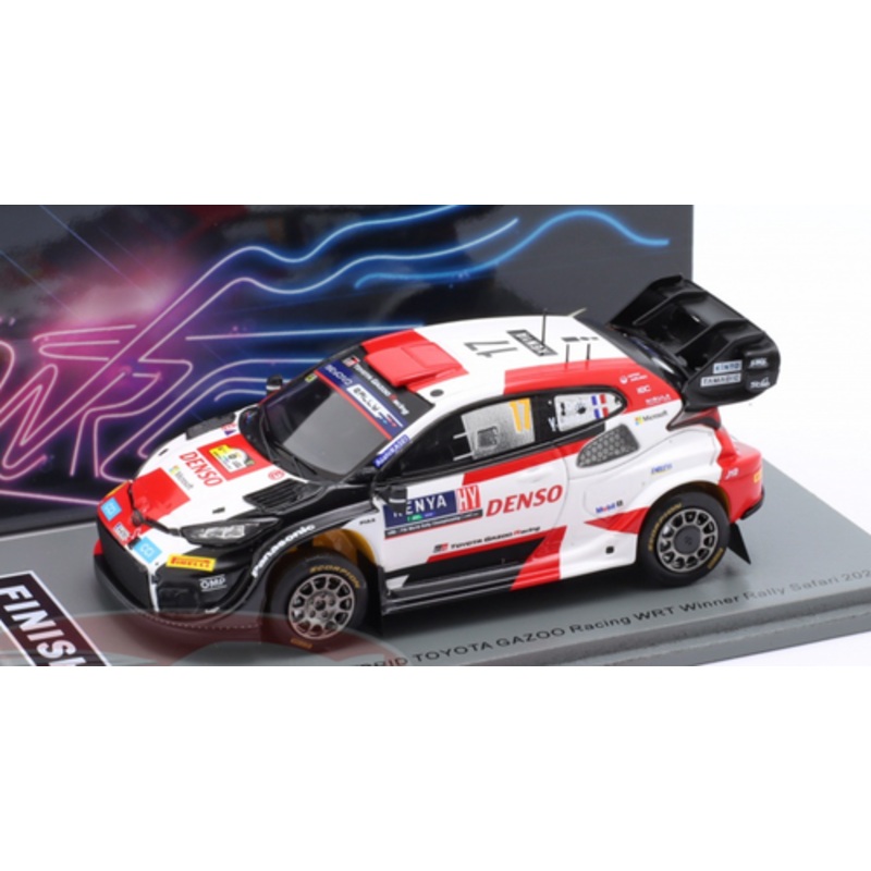 1/43 Spark 2023 TOYOTA GR Yaris Rally1 HYBRID No.17 TOYOTA GAZOO Racing WRT Winner Rally Safari S. Ogier - V. Landais Car Model