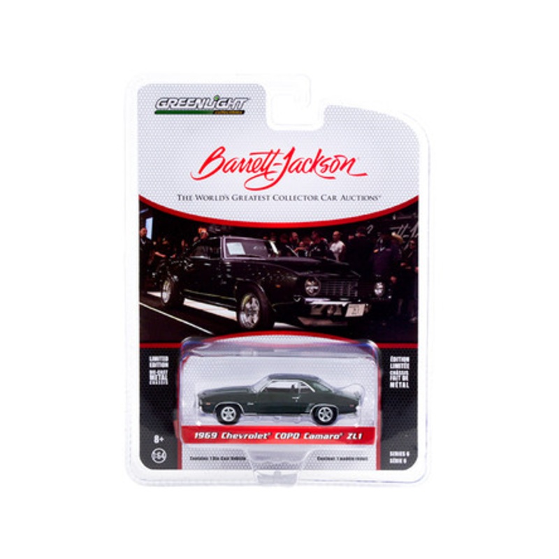 1969 Chevrolet COPO Camaro ZL1 Fathom Green (Lot #1402) Barrett Jackson "Scottsdale Edition" Series 6 1/64 Diecast Model Car by Greenlight