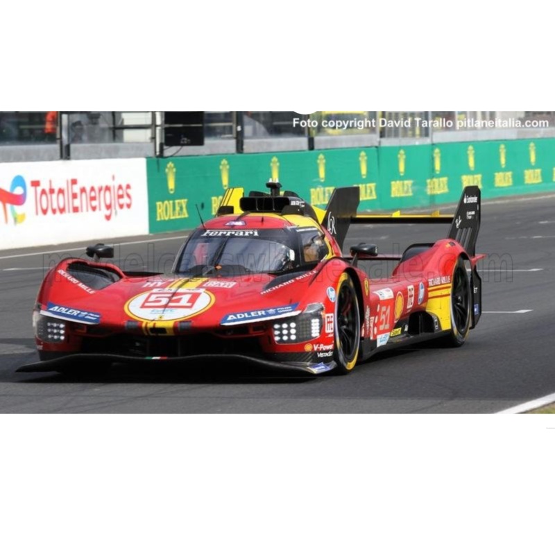 Bburago Ferrari 499P 3.0L Turbo V6 No 51 Team Ferrari AF Corse 2024 24hr Le Mans - Red 1:18