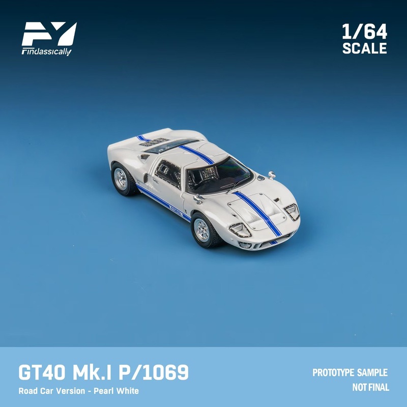 [Preorder] Finclassically 1:64 Ford GT40 (2 Versions) GT40 Mk.I P1059 Pearl White Road Car