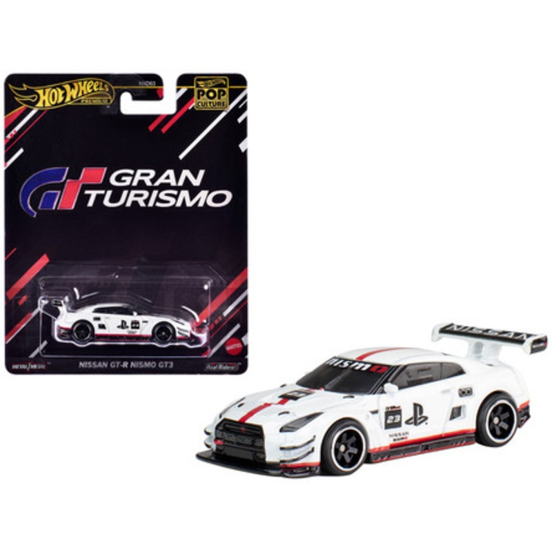 Nissan GT-R Nismo GT3 #23 White "Gran Turismo" "Pop Culture" Series Diecast Model Car by Hot Wheels