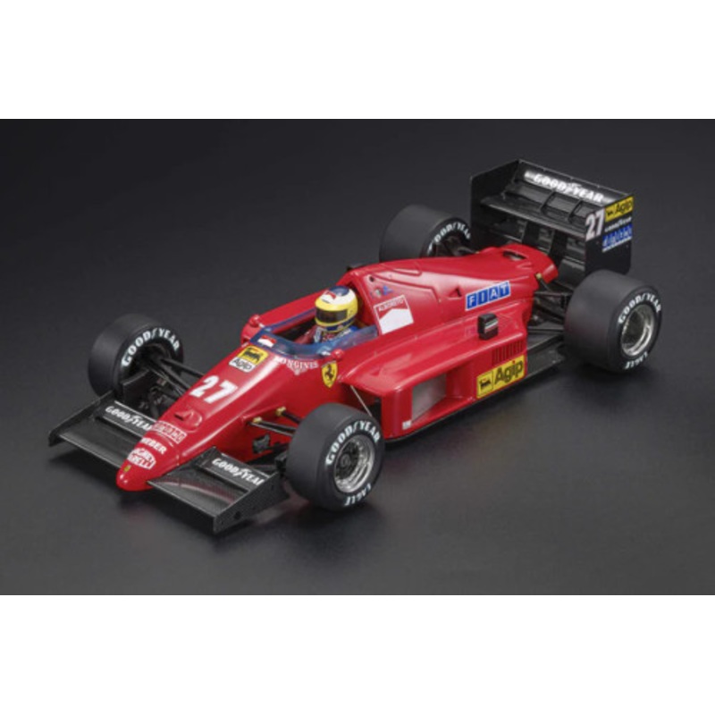 1/18 GP Replicas 1986 Formula 1 Michele Alboreto Ferrari F1/86 #27 2nd Austria GP Car Model with Driver Figure