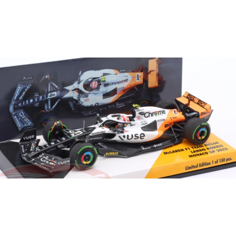1/43 Minichamps 2023 Formula 1 Lando Norris McLaren MCL60 #4 9th Monaco GP Car Model