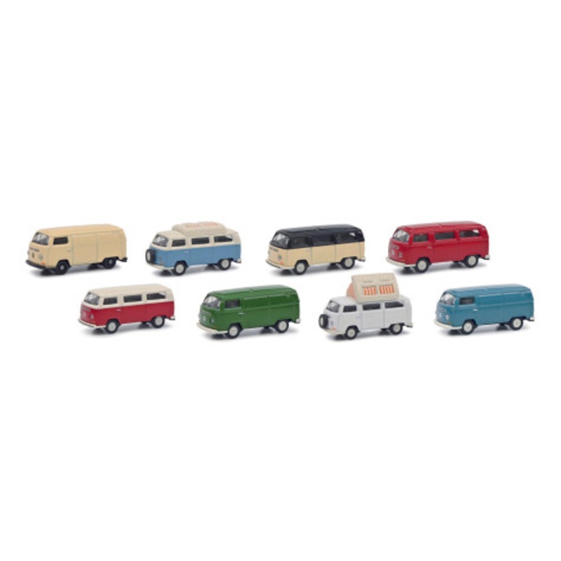 1/87 Schuco 8-Car Set Cargo Volkswagen VW T2a Diecast Car Models