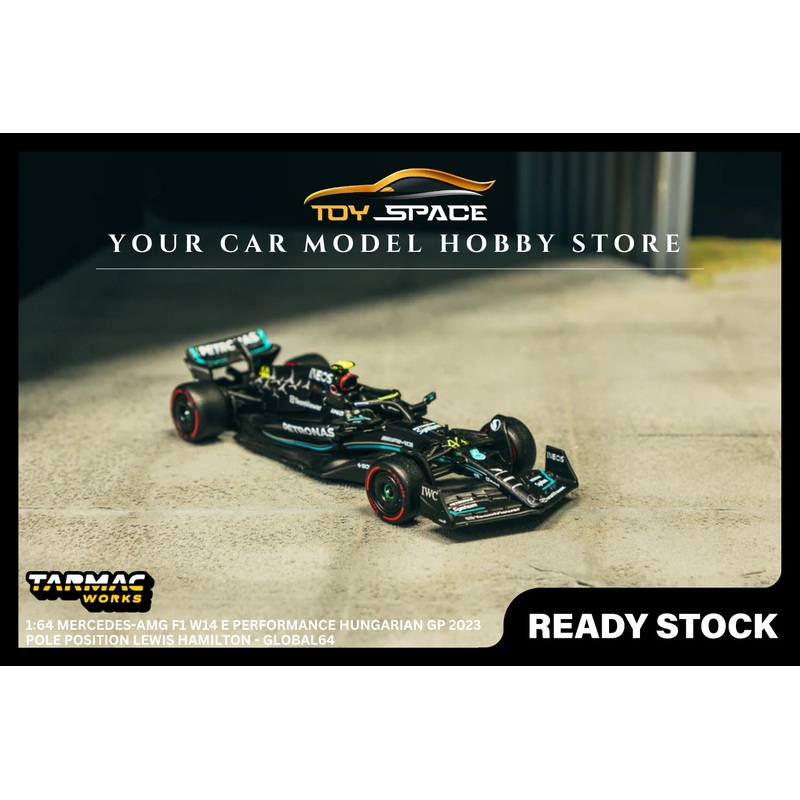 [TARMAC WORKS] 1:64 Mercedes-AMG F1 W14 E Performance Hungarian Grand Prix 2023 Pole Position Lewis Hamilton - GLOBAL64