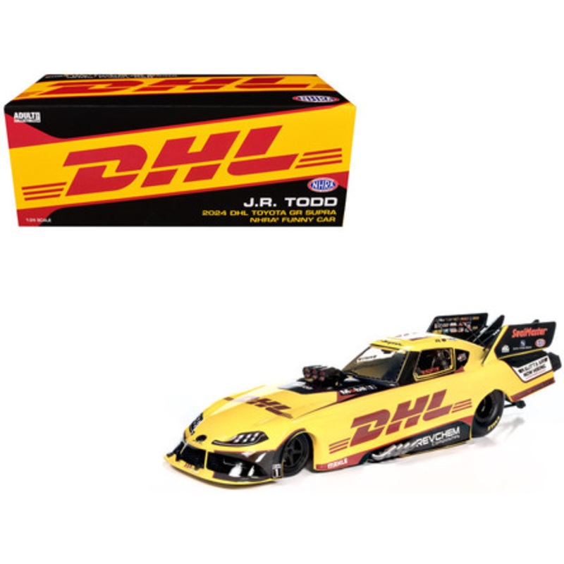 Toyota GR Supra NHRA Funny Car JR Todd "DHL" (2024) Limited Edition 1/24 Diecast Model by Auto World