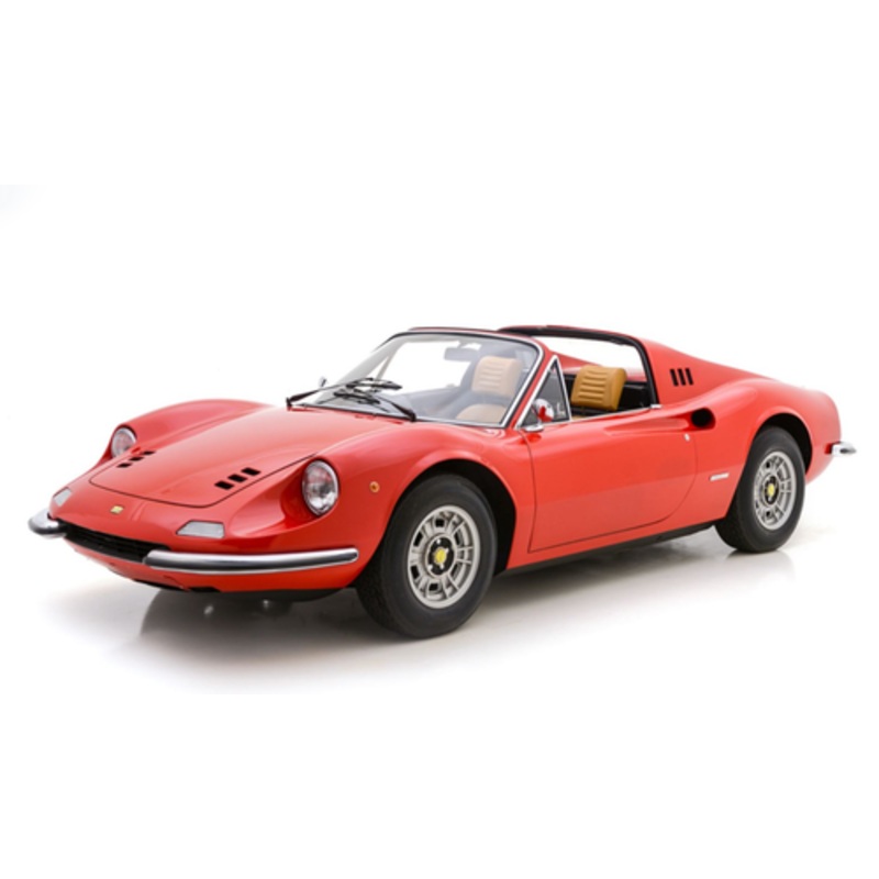 1/18 BBR 1972 Ferrari Dino 246 GTS (Rosso Corsa 322 with Beige interior) Car Model Limited 46 Pieces