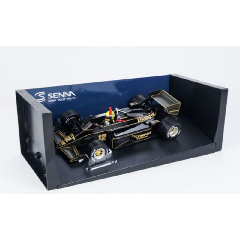 1/18 Minichamps 1985 Ayrton Senna Lotus 97T Dirty Version #12 Winner Portugal GP Car Model