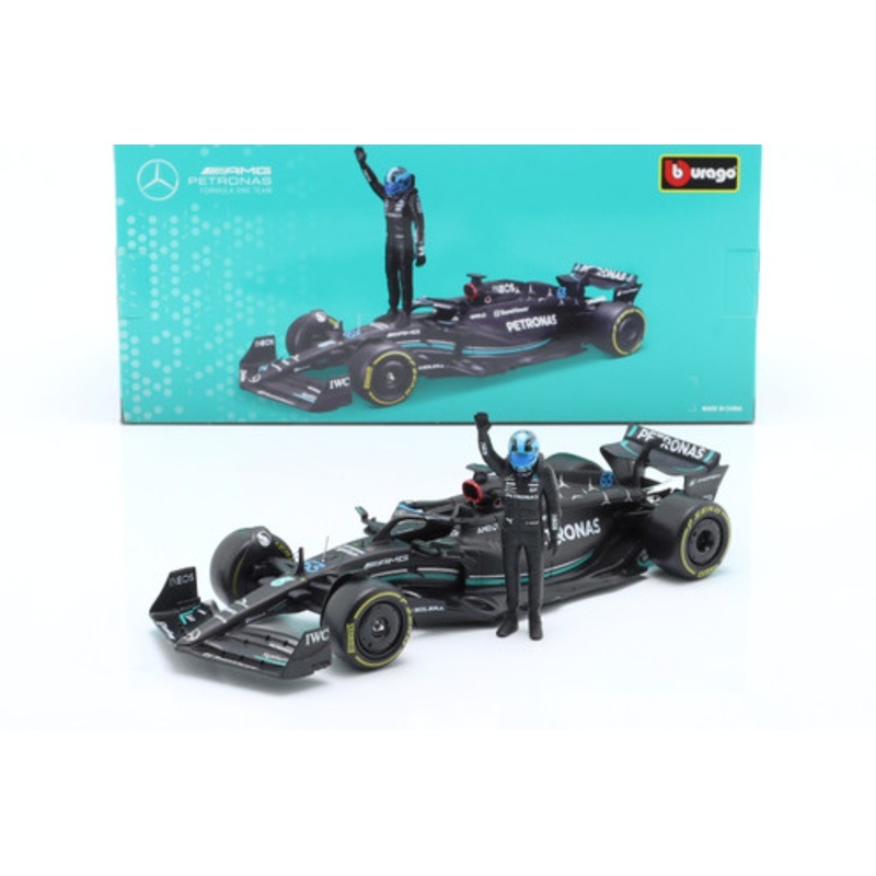 1/24 BBurago 2023 Formula 1 George Russell Mercedes-AMG F1 W14 #63 Car Model with Figure