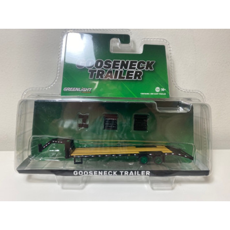 CHASE CAR Gooseneck Trailer Black 1/64 Diecast Model by Greenlight
