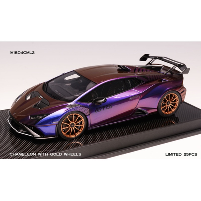 1/18 Ivy Lamborghini Huracan STO (Chameleon Holographic with Gold Wheels) Car Model Limited 25 Pieces