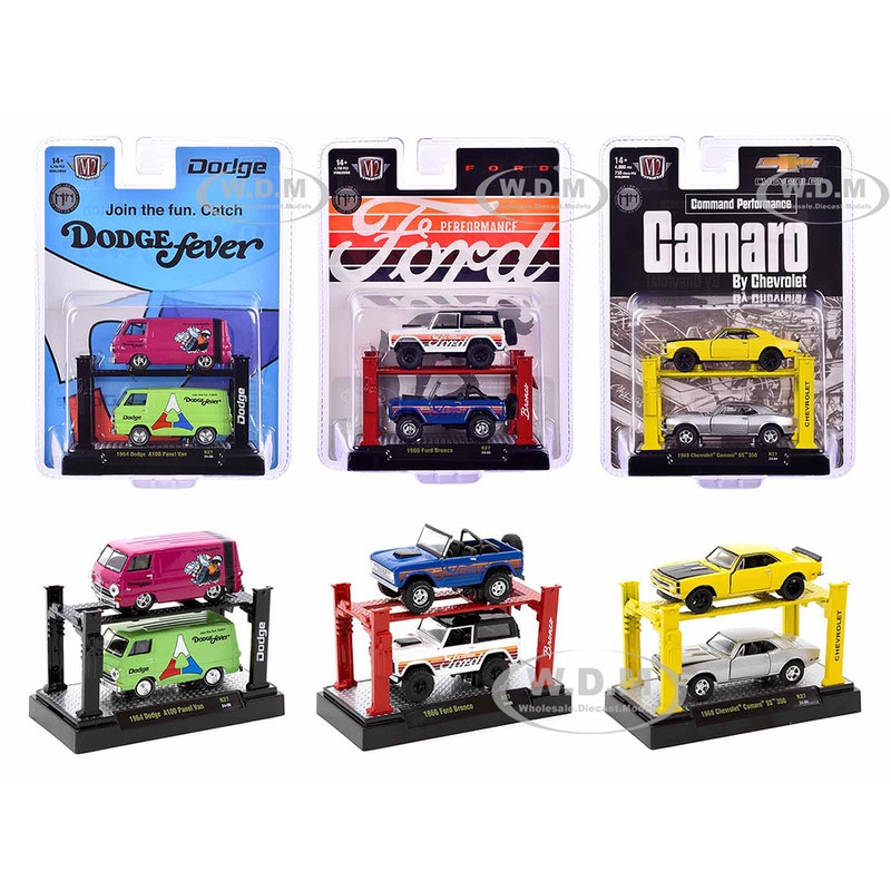 "Auto Lifts" Set of 6 pieces Series 27 Limited Edition to 4750 pieces Worldwide 1/64 Diecast Model Cars by M2 Machines