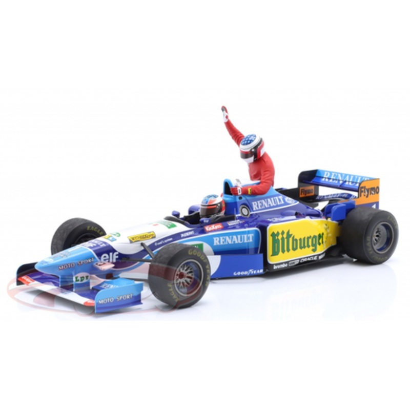 1/18 Minichamps 1995 Formula 1 Michael Schumacher Benetton B195 #1 5th Canadian GP with Jean Alesi Ride Car Model