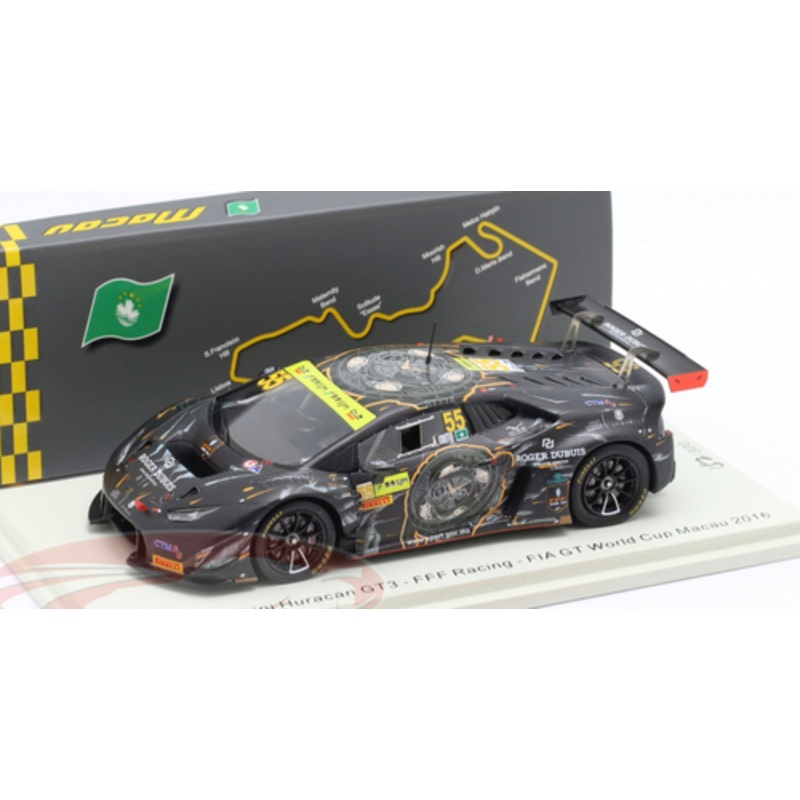 1/43 Spark 2016 Lamborghini Huracan GT3 Evo #55 FIA GT World Cup Macau FFF Racing Andre Couto Car Model