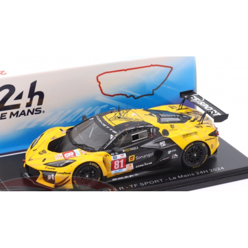 1/43 Spark Corvette Z06 GT3.R No.81TF SPORT Le Mans 24H 2024 C. Eastwood- R. Andrade -T. Van Rompuy Car Model