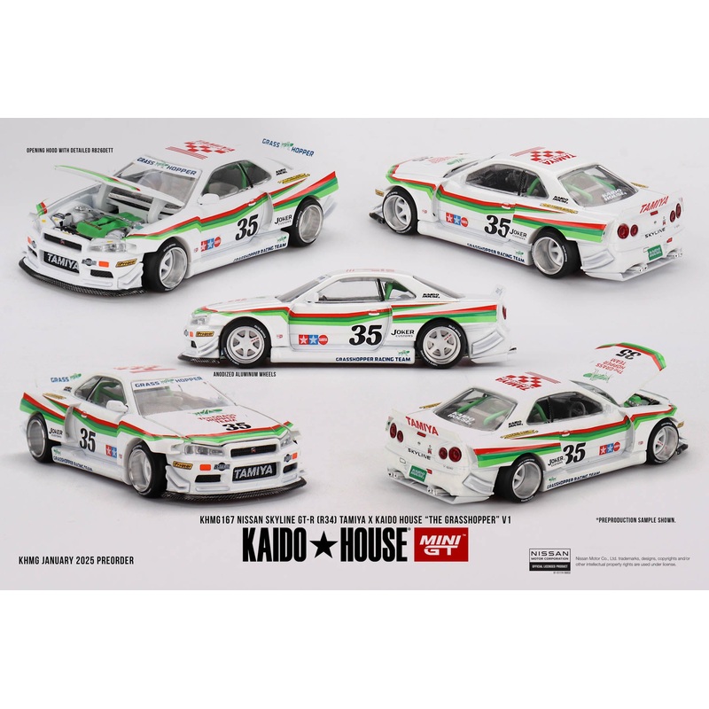 [Preorder] Kaido House + MINIGT Nissan Skyline GT-R (R34) The GRASSHOPPER V1 KHMG167