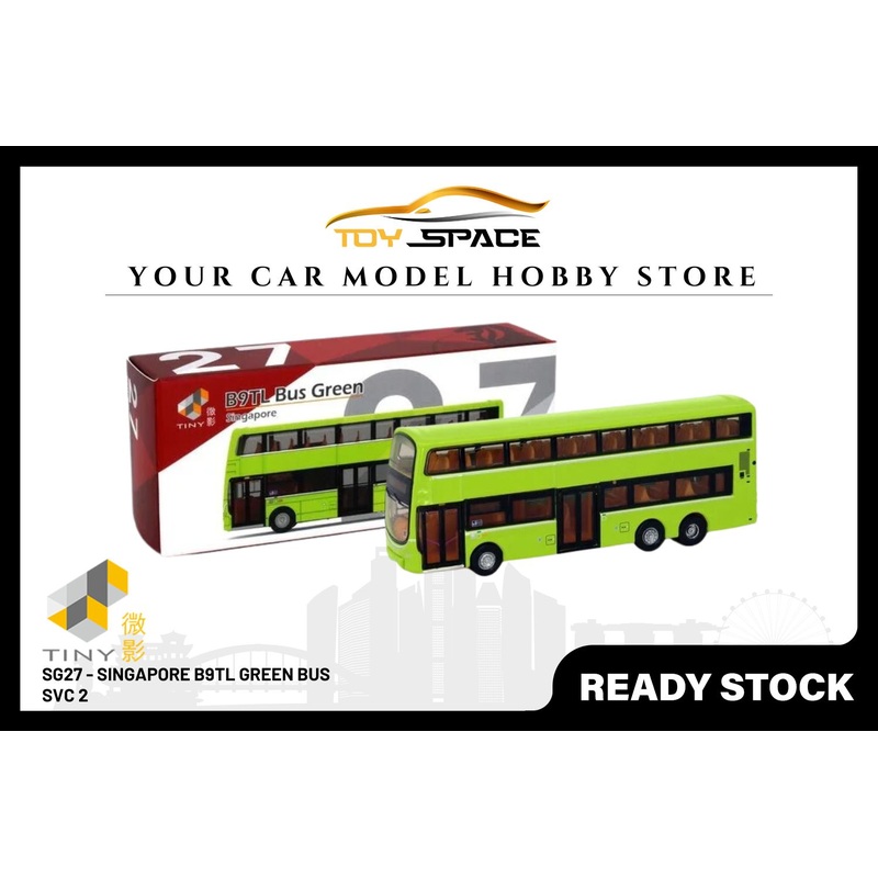 [TINY] SG27 Diecast - Singapore B9TL Green Bus (Svc 2)
