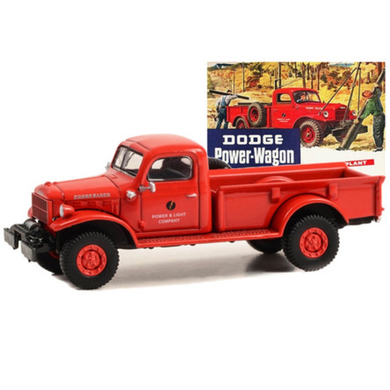 1945 Dodge Power Wagon Pickup Truck Red "Power and Light Company - A Self-Propelled Power Plant" "Vintage Ad Cars" Series 9 1/64 Diecast Model Car by Greenlight