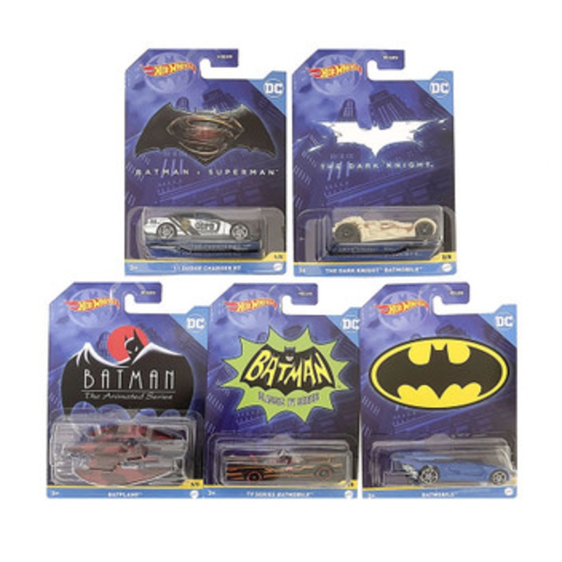 1/64 Hot Wheels Batman Theme Batmobiles Assortment Set of 5 Cars 2022 Case A