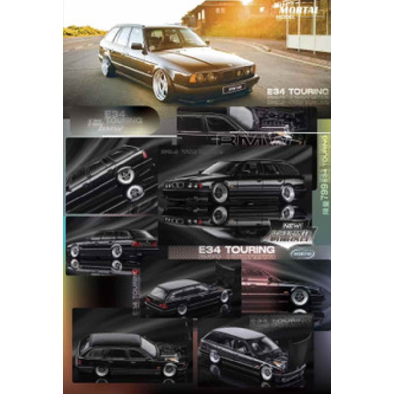 1/64 Mortal BMW 5 Series E34 Touring (Black) Diecast Car Model