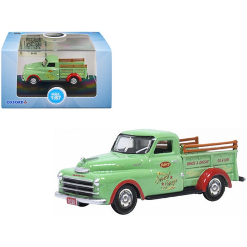 1948 Dodge B-1B Pickup Truck Green "Dan's Service Garage" 1/87 (HO) Scale Diecast Model Car by Oxford Diecast