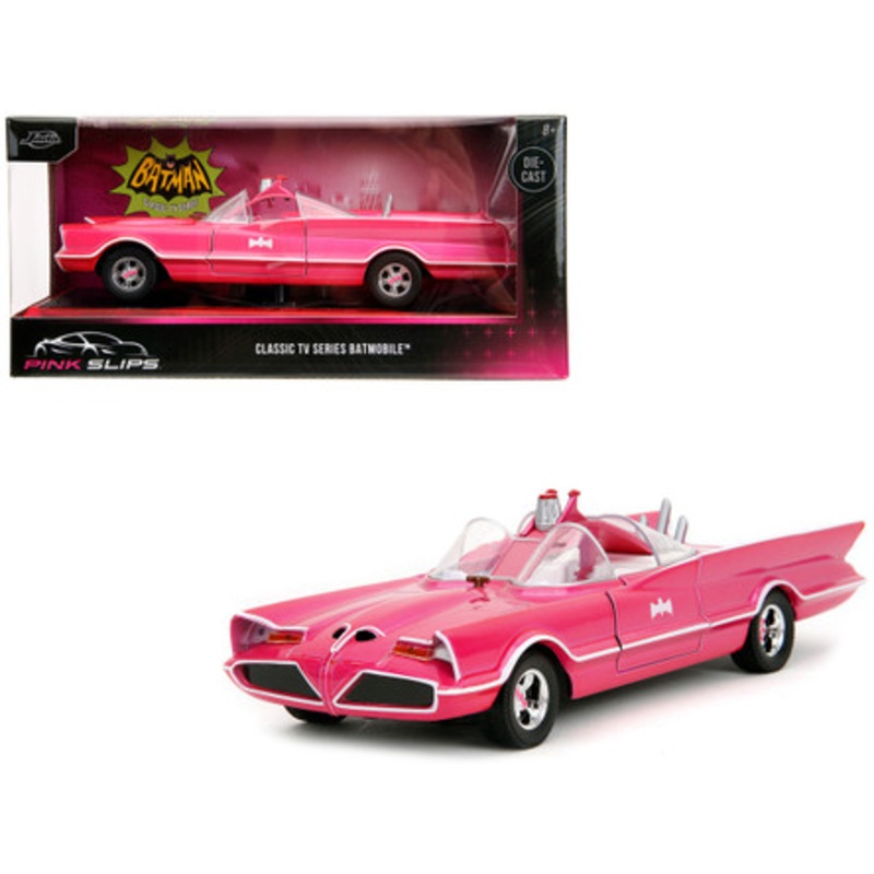 1966 Classic Batmobile Pink Metallic with White Interior Based on Model from "Batman" (1966-1968) TV Series "Pink Slips" Series 1/24 Diecast Model Car by Jada