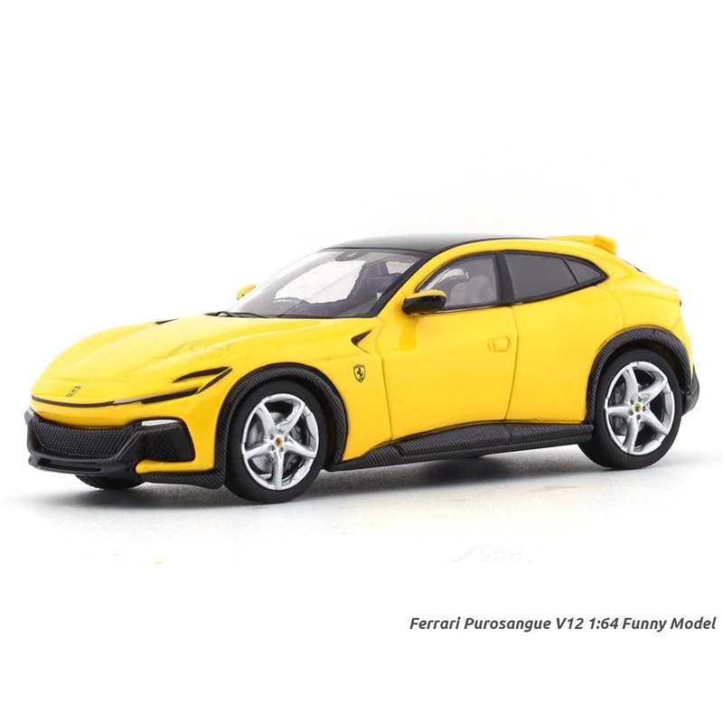 Ferrari Purosangue V12 yellow 1:64 Funny Model diecast scale car collectible