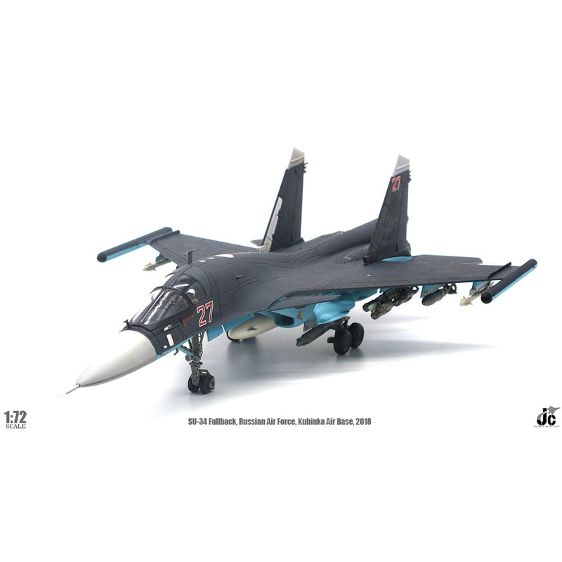 Su-34 Fullback Strike Fighter Bomber Russian Air Force "Red 27" - 1/72 Scale Diecast Model by Hobby Master