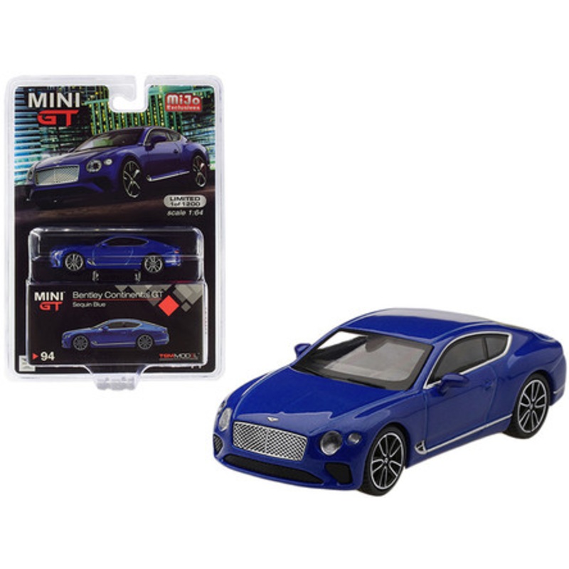 2018 Bentley Continental GT Sequin Blue Metallic Limited Edition to 1,200 pieces Worldwide 1/64 Diecast Model Car by True Scale Miniatures