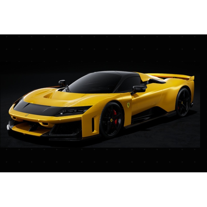Bburago Signature Series 2024 Ferrari F80 Yellow Metallic (Giallo Tristrato) w/ Black Wheels 1:18