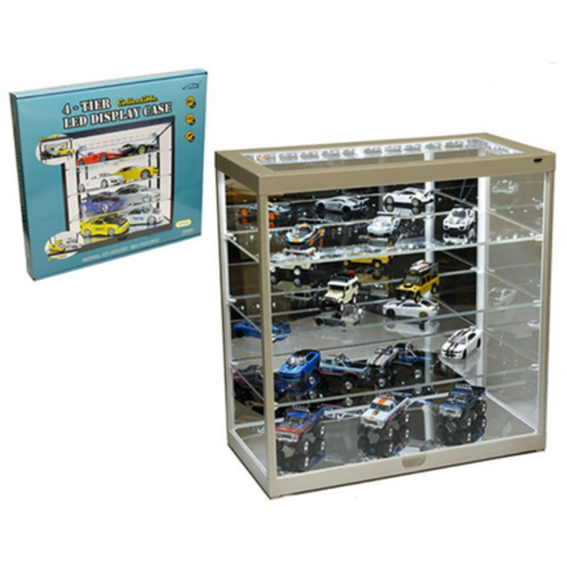 Desktop 4 Tier Show Case with USB Powered LED Lights