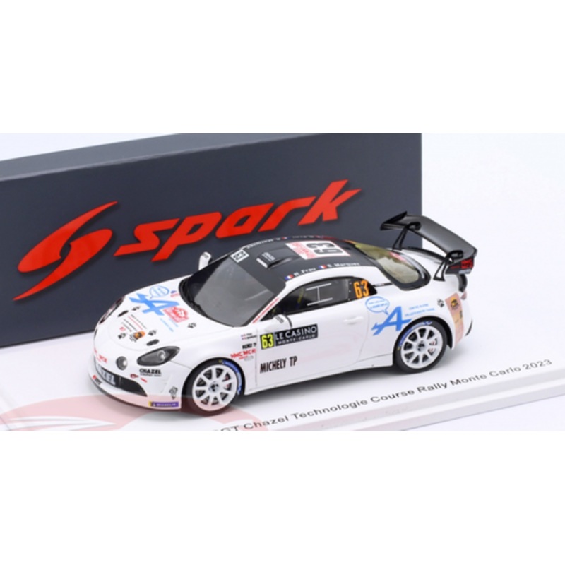 1/43 Spark Alpine A110 Rally RGT No.63 Chazel Technologie  Course Rally Monte Carlo 2023 R. Frau - S. Marquez Car Model
