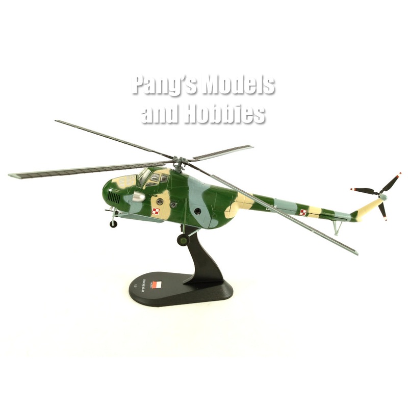 Mil Mi-4 Hound Transport Helicopter - Polish Air Force 1964 - 1/72 Scale Diecast Helicopter Model by Amercom