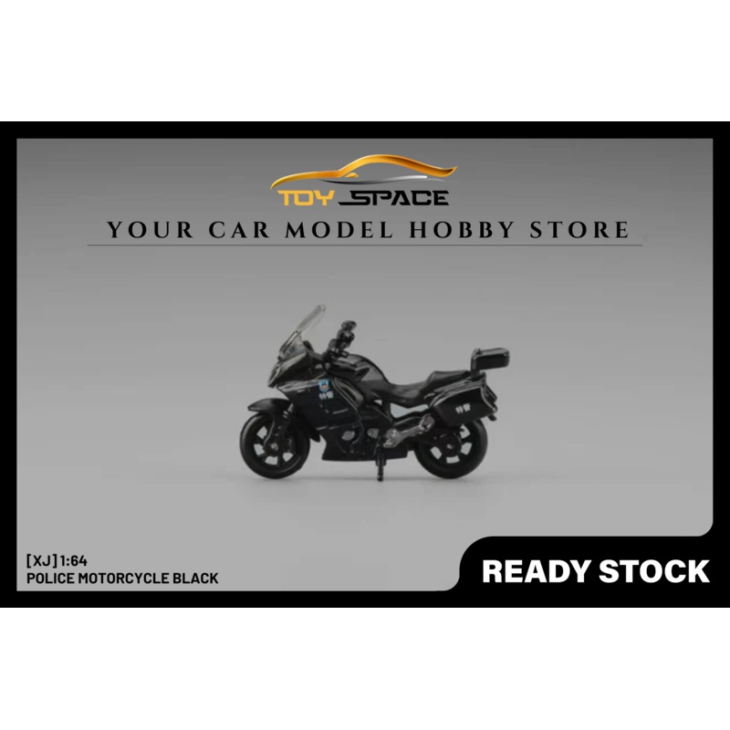 [XJ] 1:64 Police Motorcycle Black