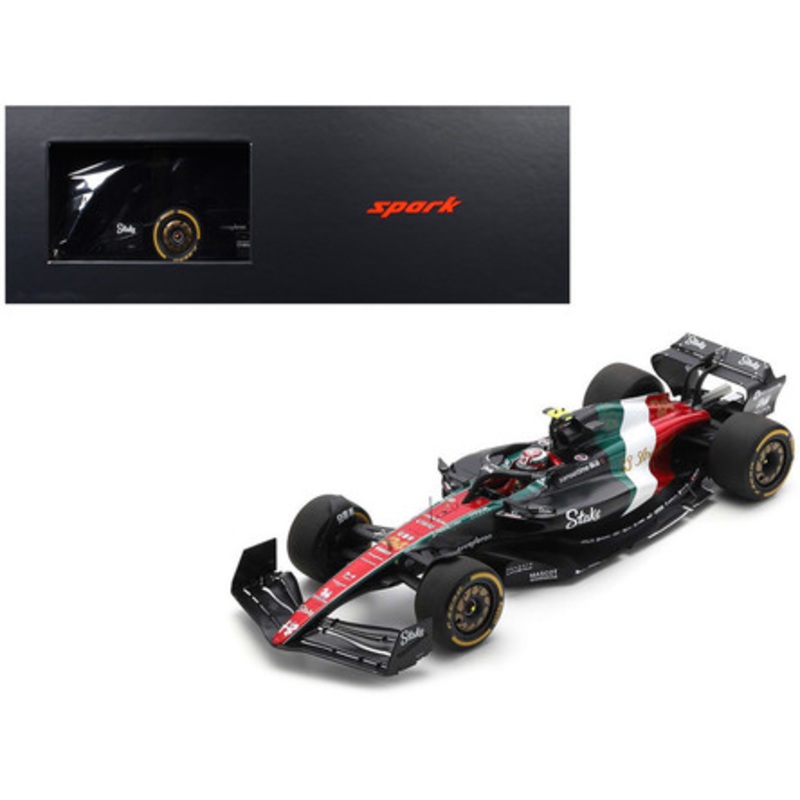 1/18 Spark 2023 Formula 1 Zhou Guanyu Alfa Romeo C43 #24 Italian GP Car Model