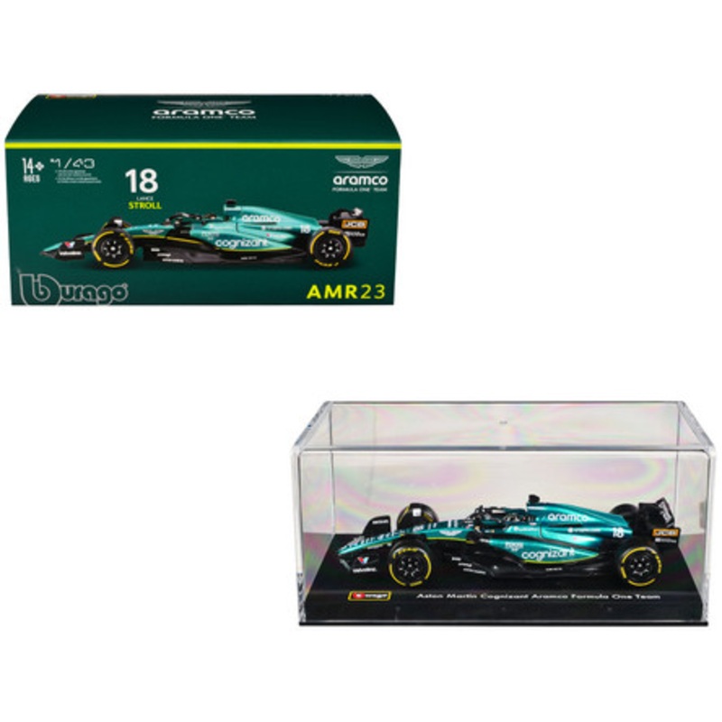 1/43 BBurago 2023 Formula 1 Lance Stroll Aston Martin AMR23 #18 Car Model Elite Edition