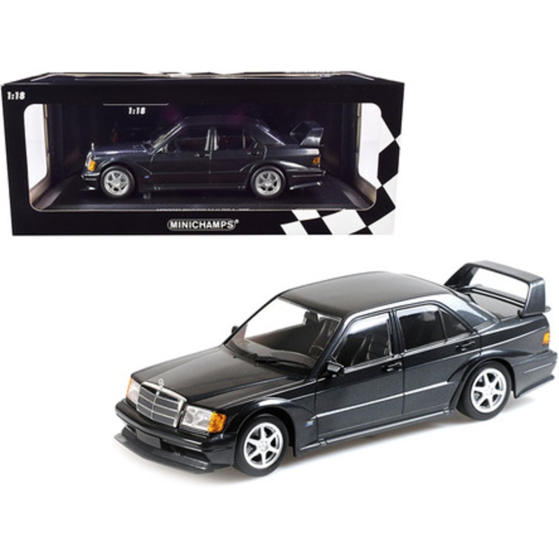 1990 Mercedes Benz 190E 2.5-16 EVO 2 Blue-Black Metallic Limited Edition to 1002 pieces Worldwide 1/18 Diecast Model Car by Minichamps