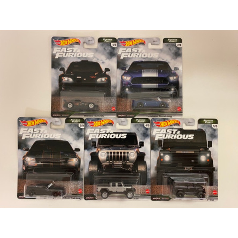 Set of Five 1/64 Hot Wheels Fast & Furious N Case 2021 Furious Fleet
