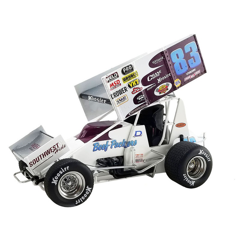 Winged Sprint Car #83 Danny Lasoski "Beef Packers" "National Sprint Car Hall of Fame" 1/18 Diecast Model Car by ACME